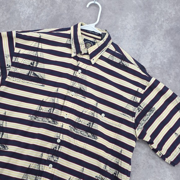 Gant Other - Vintage Hawaiian Shirt Salty Dog Gant M Striped Nautical Sailboat Imperial USA